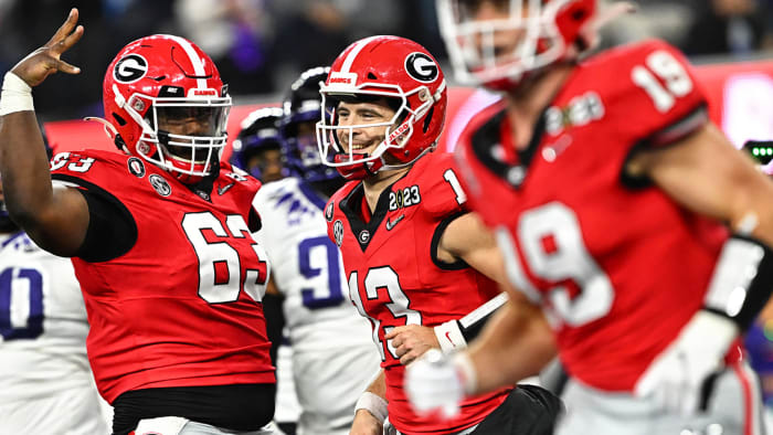 Georgia QB Stetson Bennett smiles vs. TCU